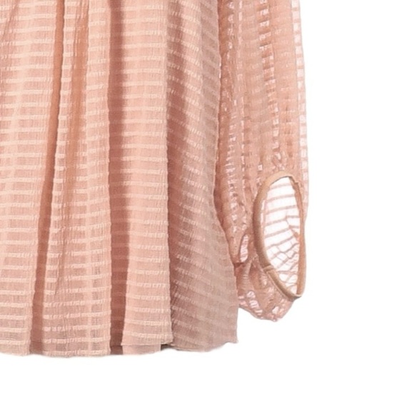 Anthropologie Meadow Rue Allyson Pink Satin Sheer Square Neck Blouse Size S NWT - Picture 5 of 9